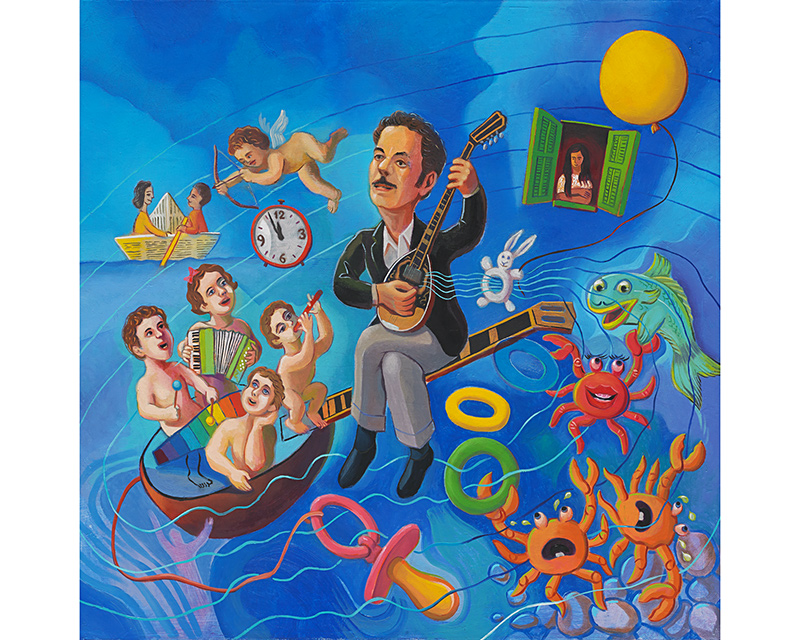 "Tsitsanis for infants" by Spyros Chr Demetriades (for CD cover) - Limited edition Giclée Fine-Art Print