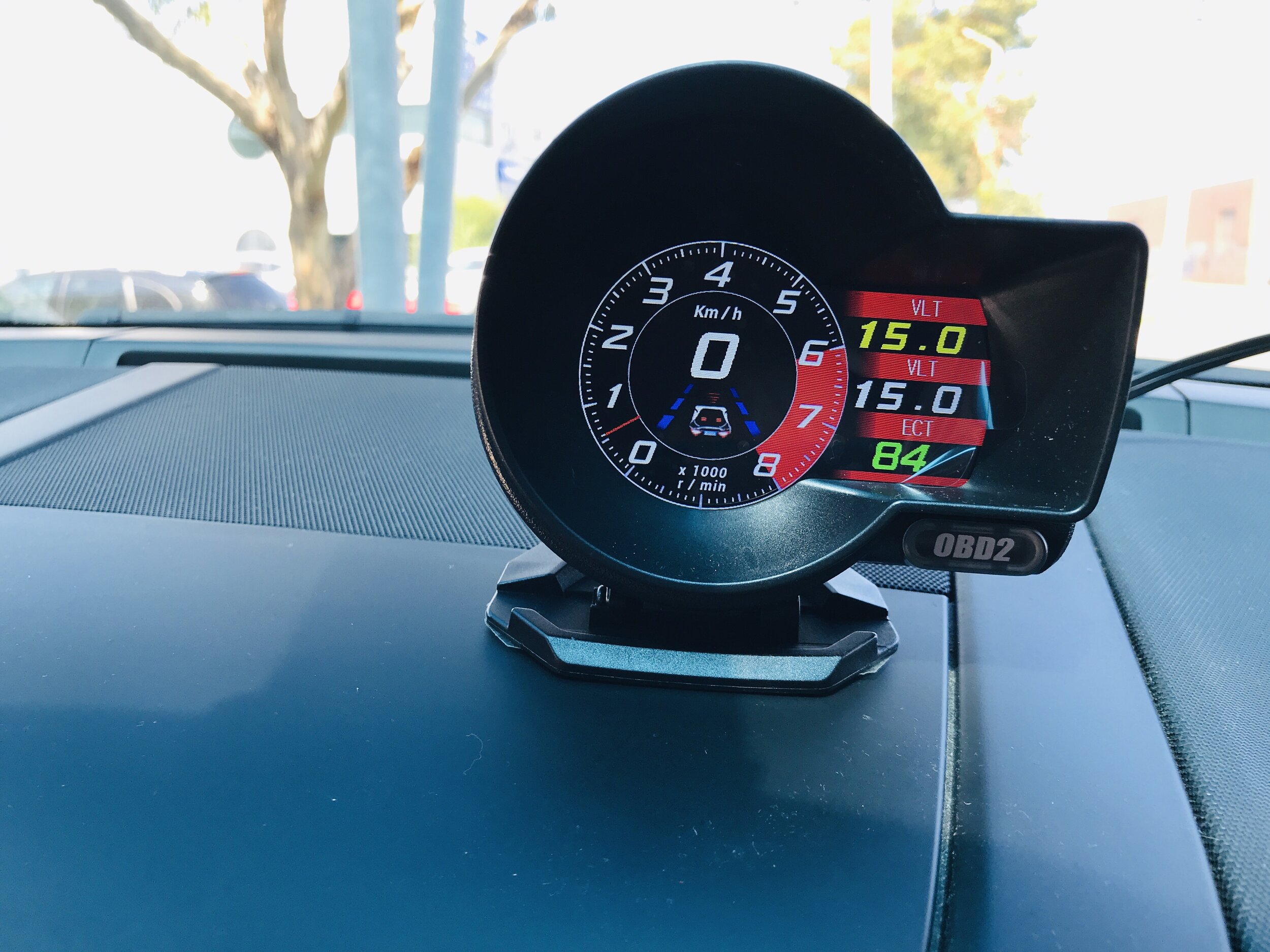 Read Data Flow Fault Alarm Fault Clearing Car HUD Gauge Smart Digital Meter Speedometer High Definition Multifunction Meter Alarm Function for Vehicle with OBDII Standard 