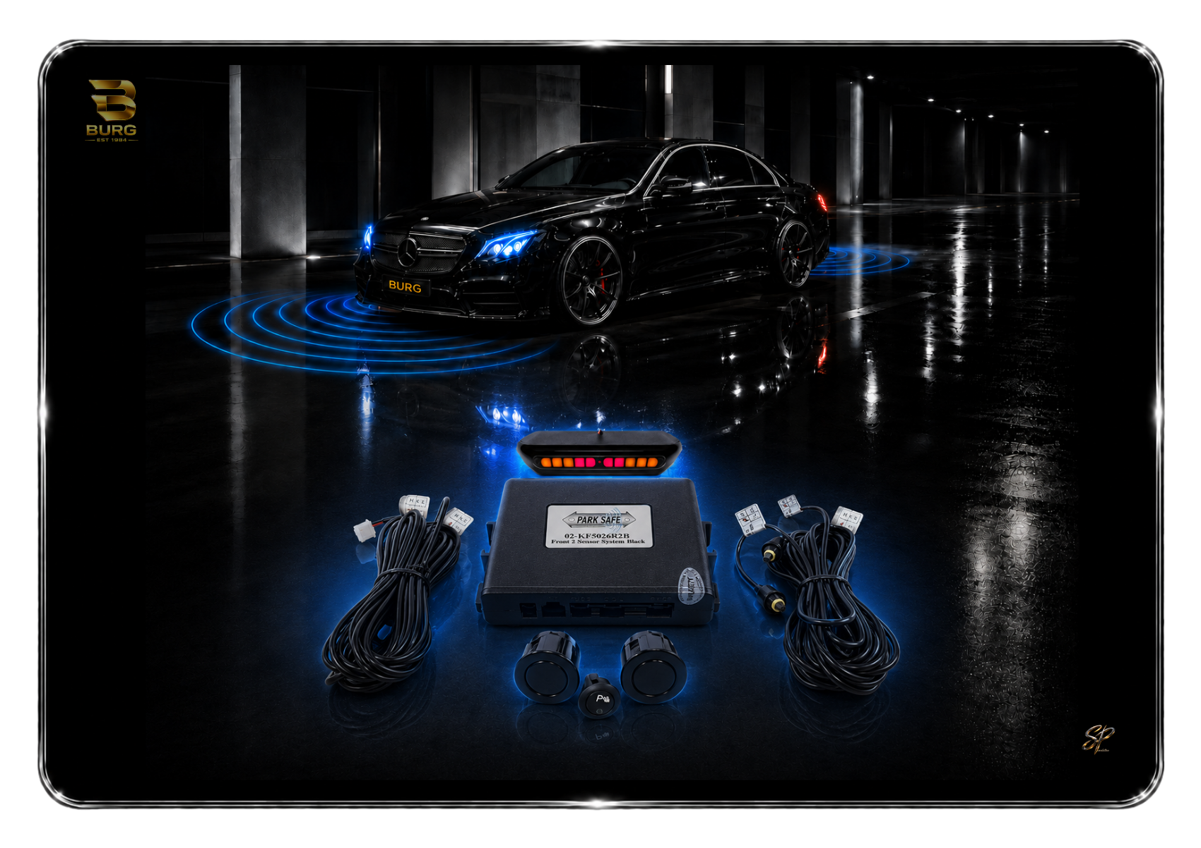 2 x FRONT PARKING SENSORS + DISPLAY "ON SALE NOW"  (SKU:02-KF5026R2B)