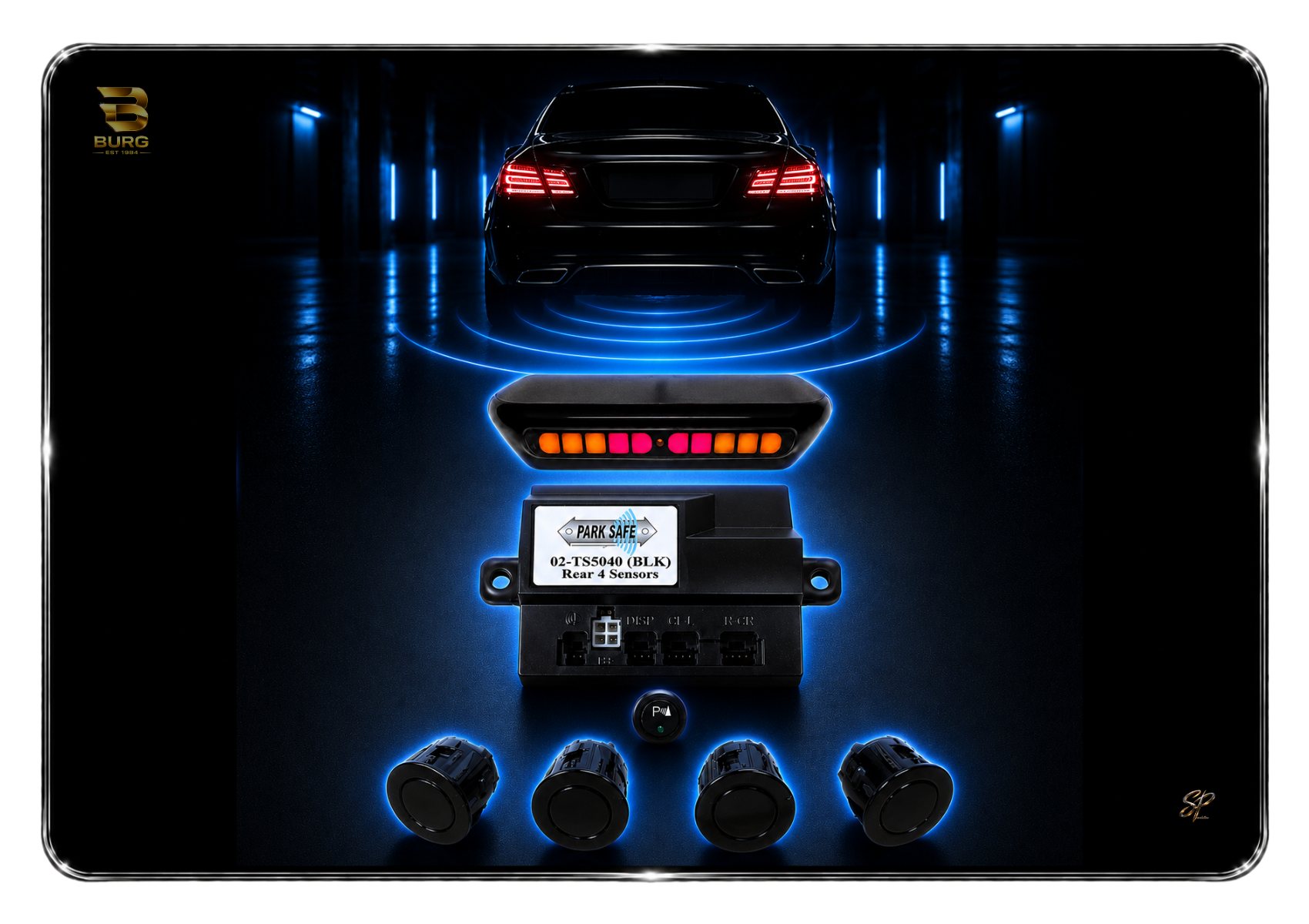 4 REAR SENSORS + BEEPER PN:02-TS5040(BLK)