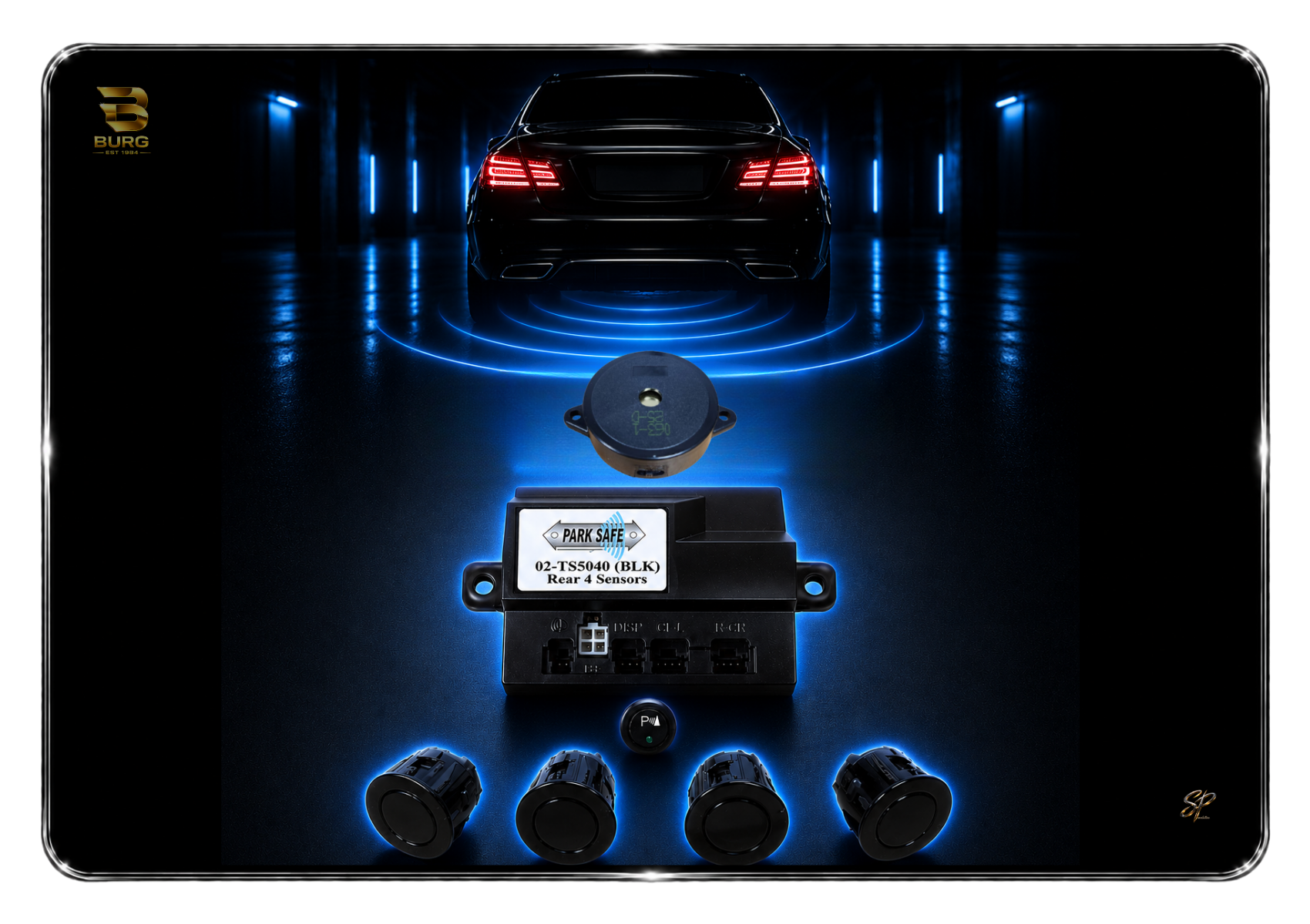 4 REAR SENSORS + BEEPER SKU:02-TS5040(BLK)