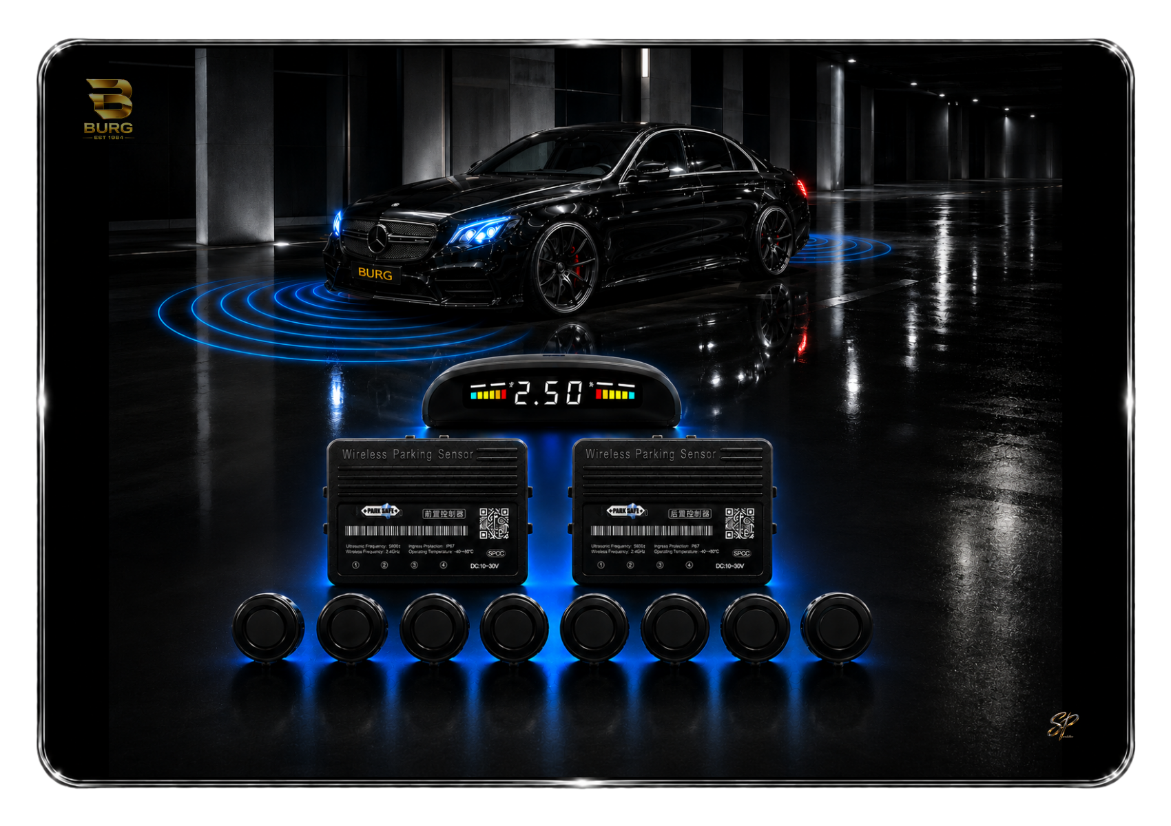 Parksafe Wireless Front and Rear Parking Sensor set (SKU:02-FR58MB)
