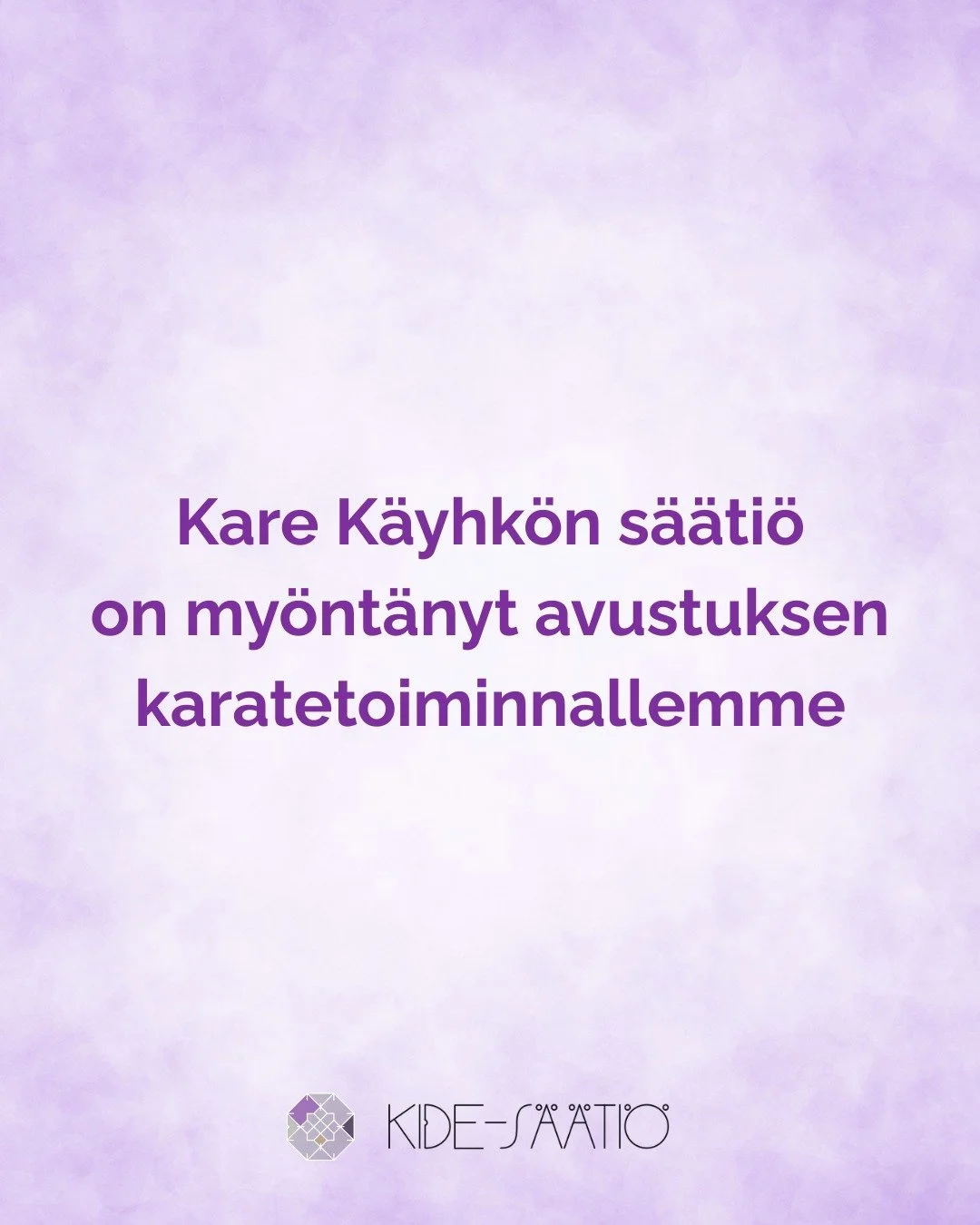 Kare K&auml;yhk&ouml;n s&auml;&auml;ti&ouml; on my&ouml;nt&auml;nyt Kide-s&auml;&auml;ti&ouml;lle avustuksen neuropsykiatrisesti oireilevien lasten karateharrastuksen tukemiseen. 

Kide-s&auml;&auml;ti&ouml;n karatessa lapsi voi suorittaa vy&ouml;kok