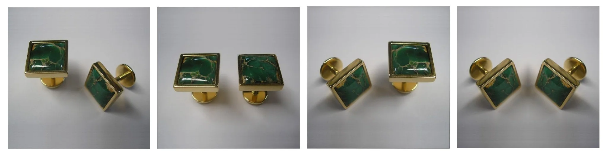  Gold Cuff Links set with rare Australian Variscite commisioned by Rio Tinto presented to the Chinese President Hu Jintao