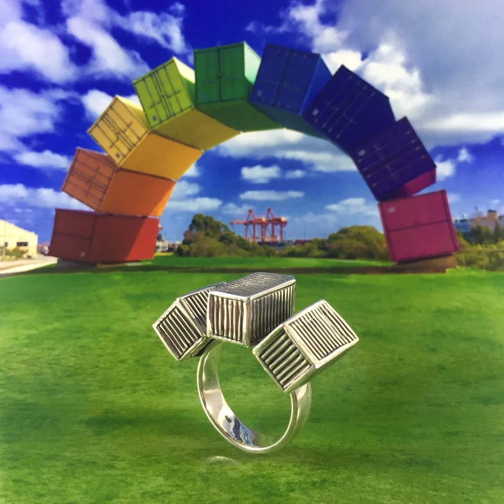 Silver Fremantle Shipping Container Ring — i j e w e l l e r y