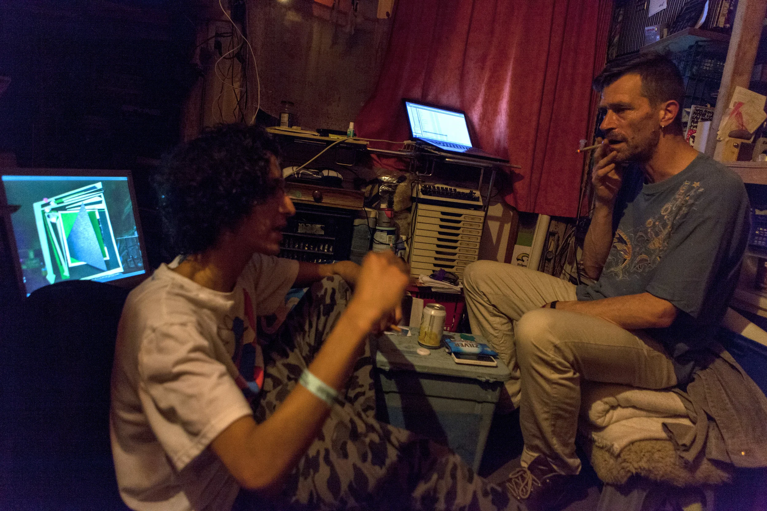 Artist community Ruigoord: Roland's house De Vuurvogel  during it's liveliest hours 