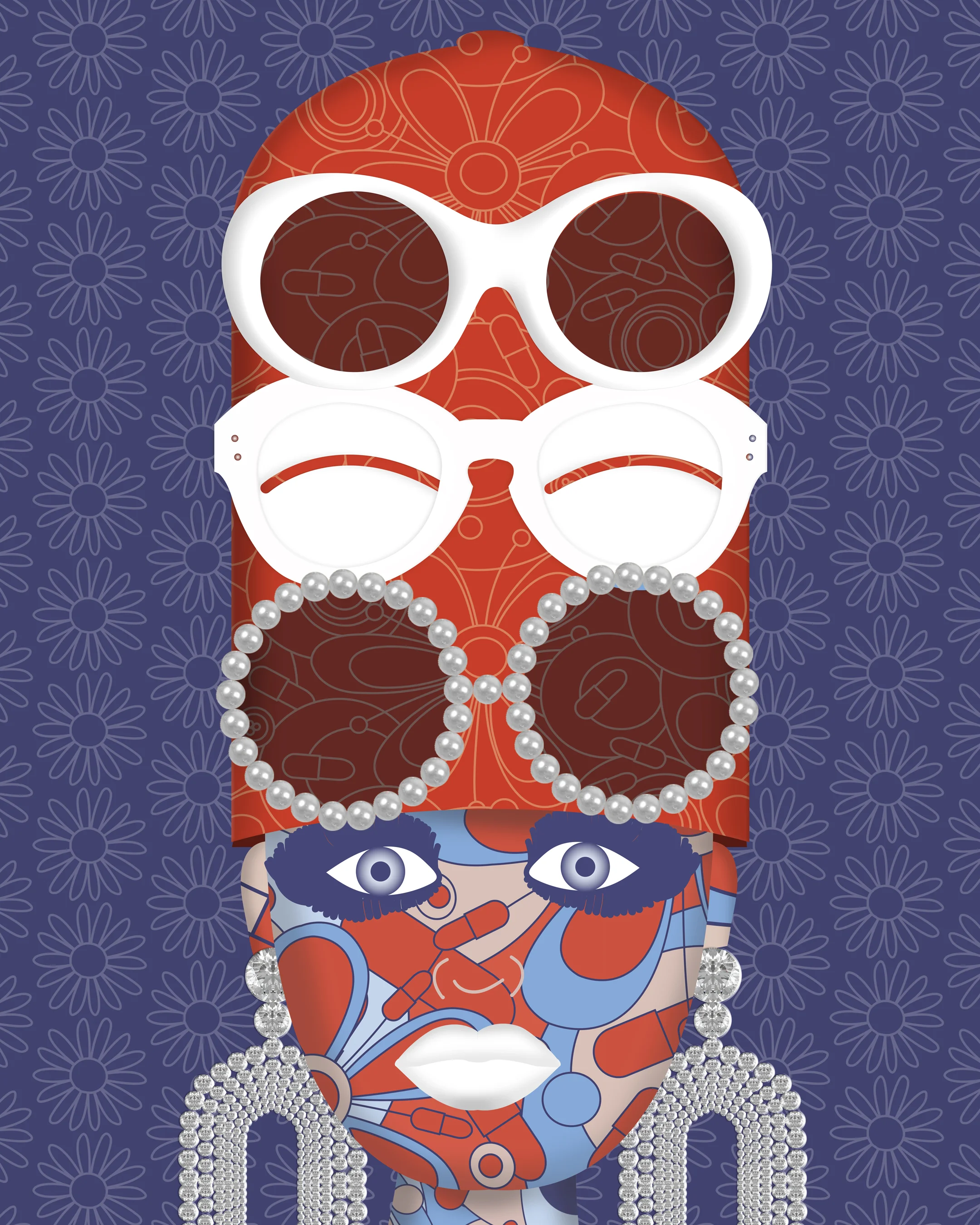 Roxy Wore a Tall Hat Because She Couldn’t Decide Which Sunglasses to Wear (8 x 10 on paper)