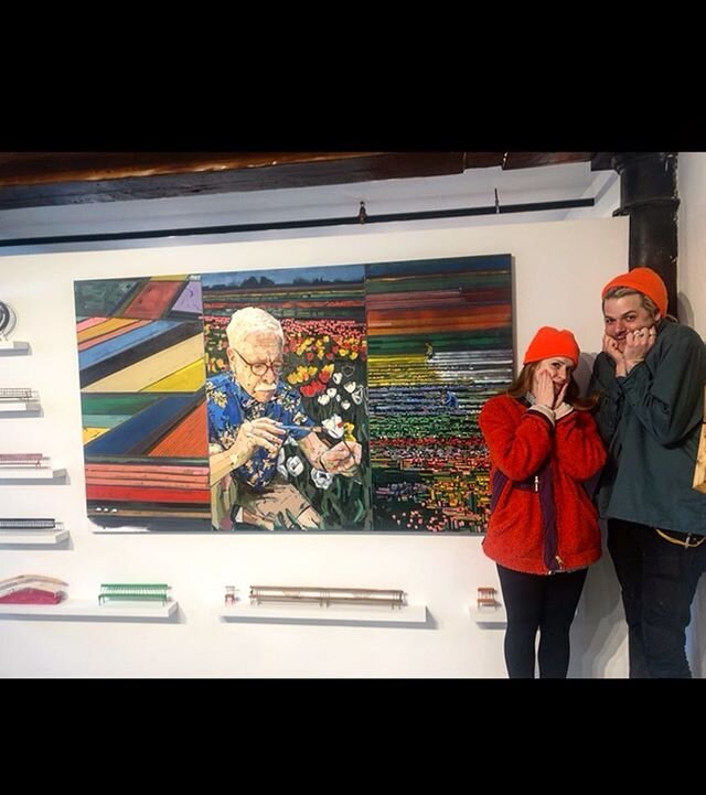 Mi and Mia don&rsquo;t know how to pose for photos. Come to our first Friday opening tomorrow @fountainstreetgallery 5-8. @miaxart