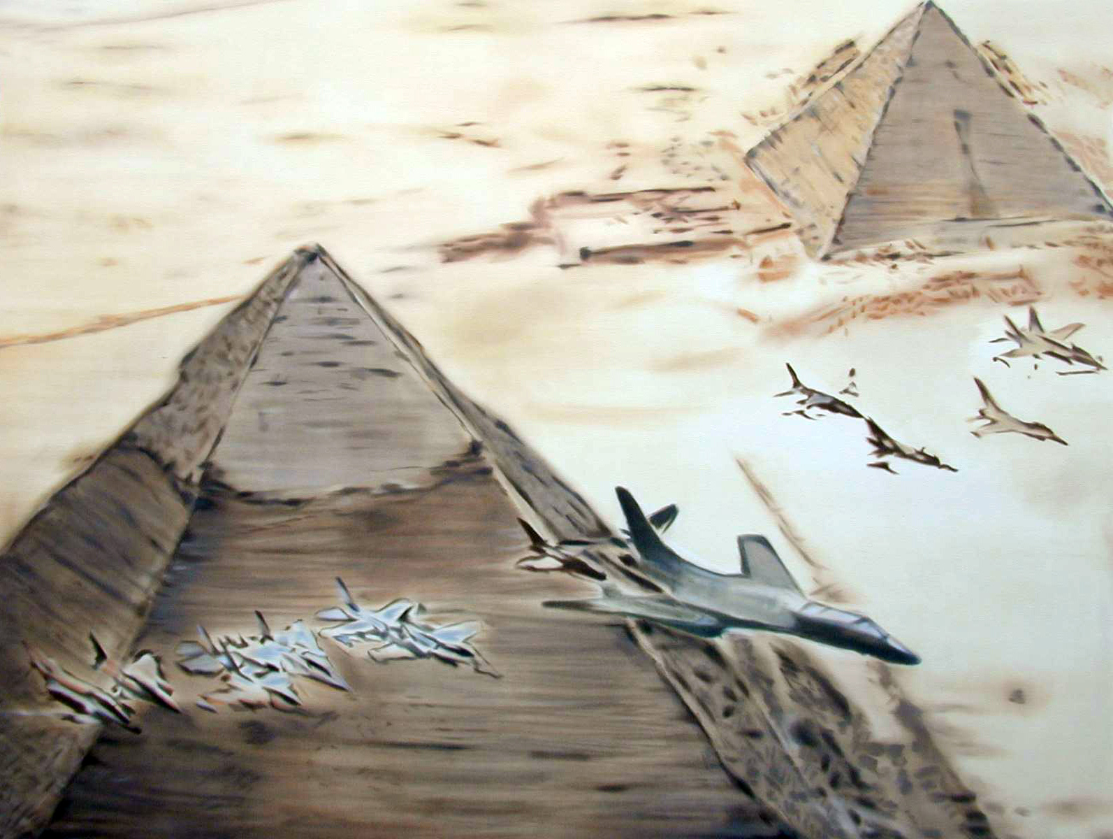 Airplanes over Piramids