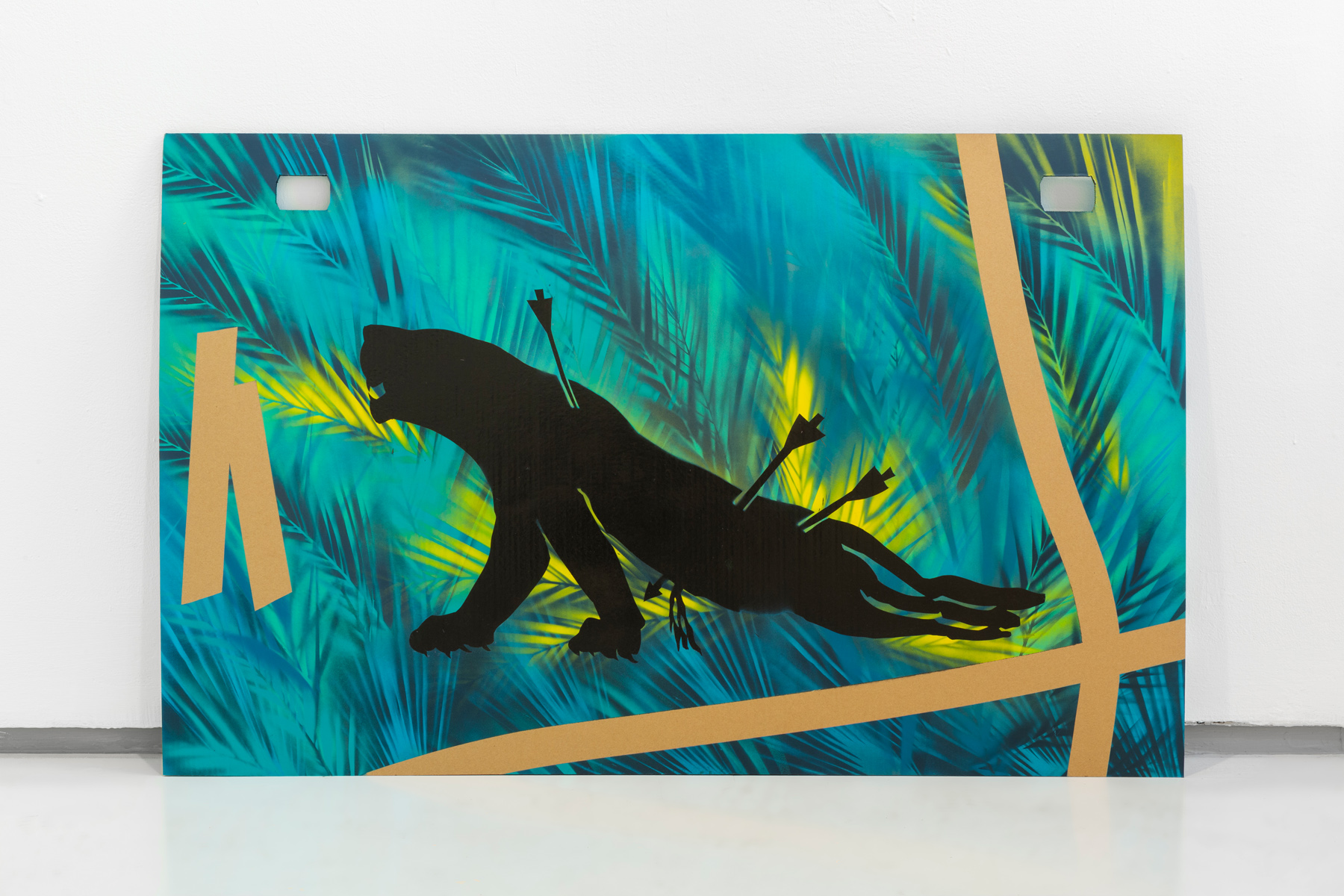 Hunted Lioness on Cardboard