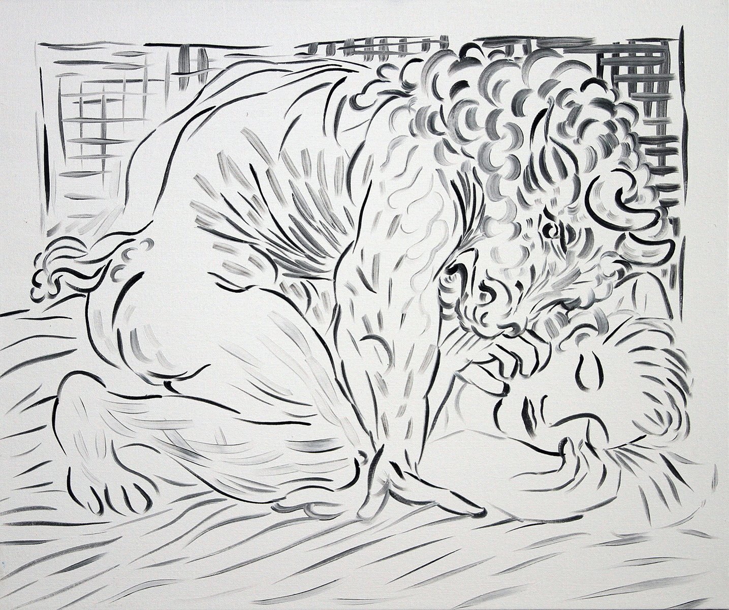 37. ללא כותרת (מינוטאור ואשה, אחרי פיקאסו), 2013, שמן על בד, 54X65 סמ. 3,200$.jpg