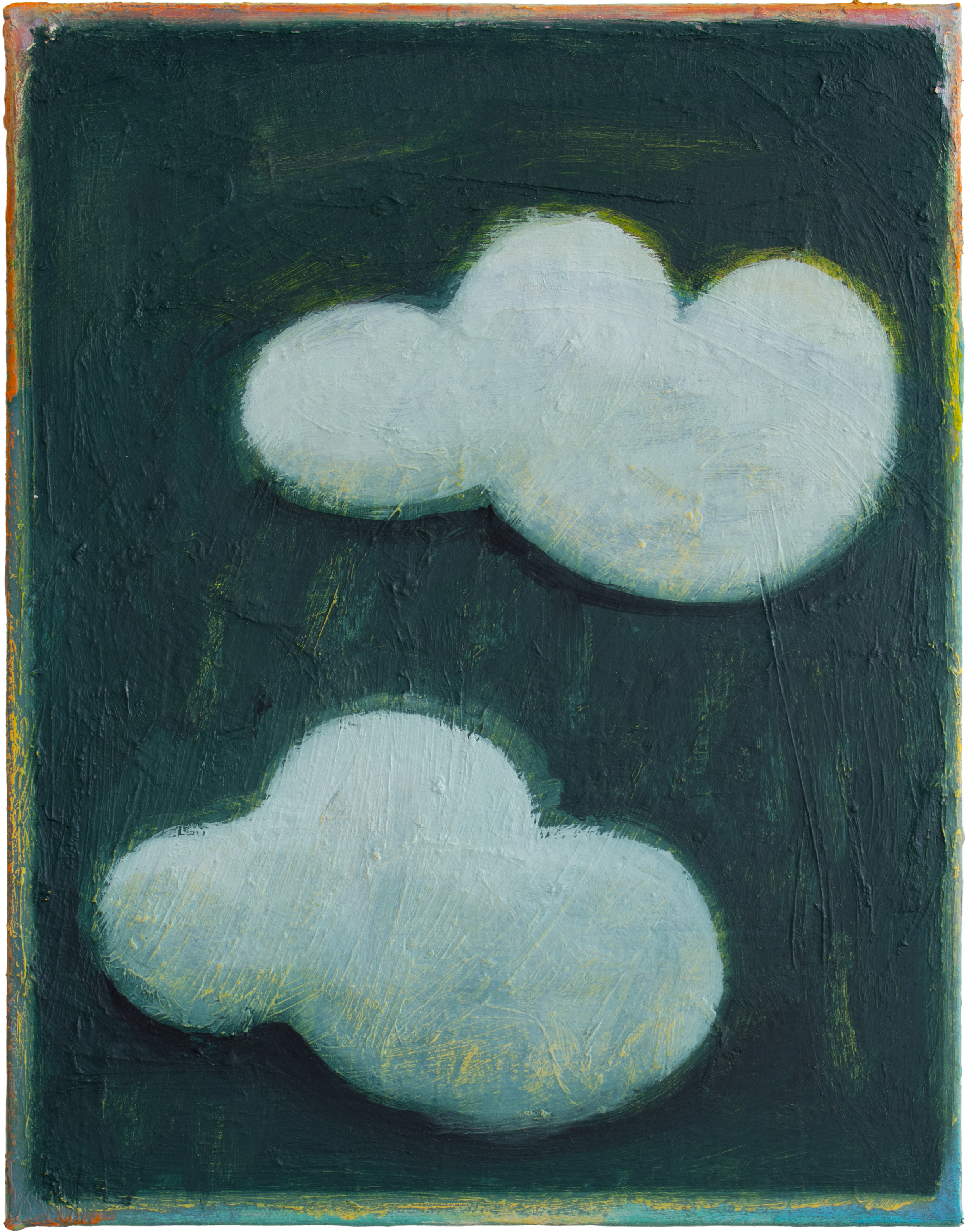     Two Clouds on Green                                                          oil on canvas, 11 x 14 in.     