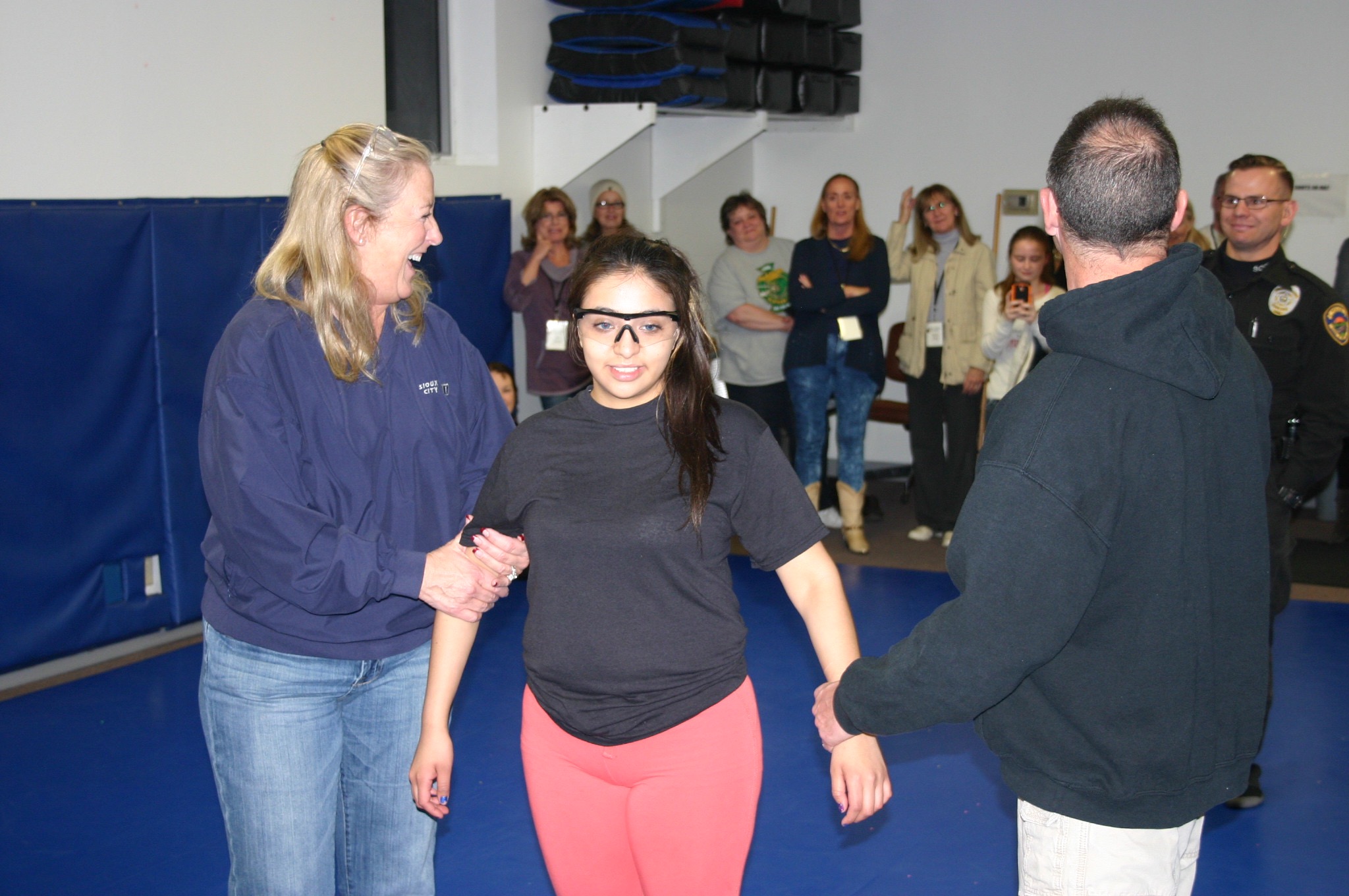  A participant gets ready to be tased by the X-26 Taser. 