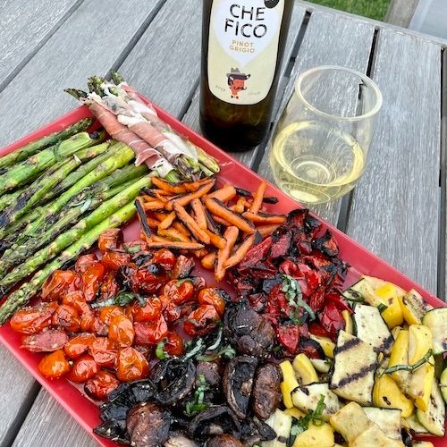 Clean Grilled Rainbow Veggie Platter