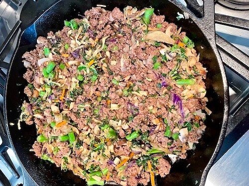 🔅NEW RECIPE🔅⁠
⁠
Looking for an easy, delicious and nourishing meal for your family tonight?  I've got you covered with this meat and veggie skillet meal. I made this recipe recently and it was a huge hit the family and am actually making it again t