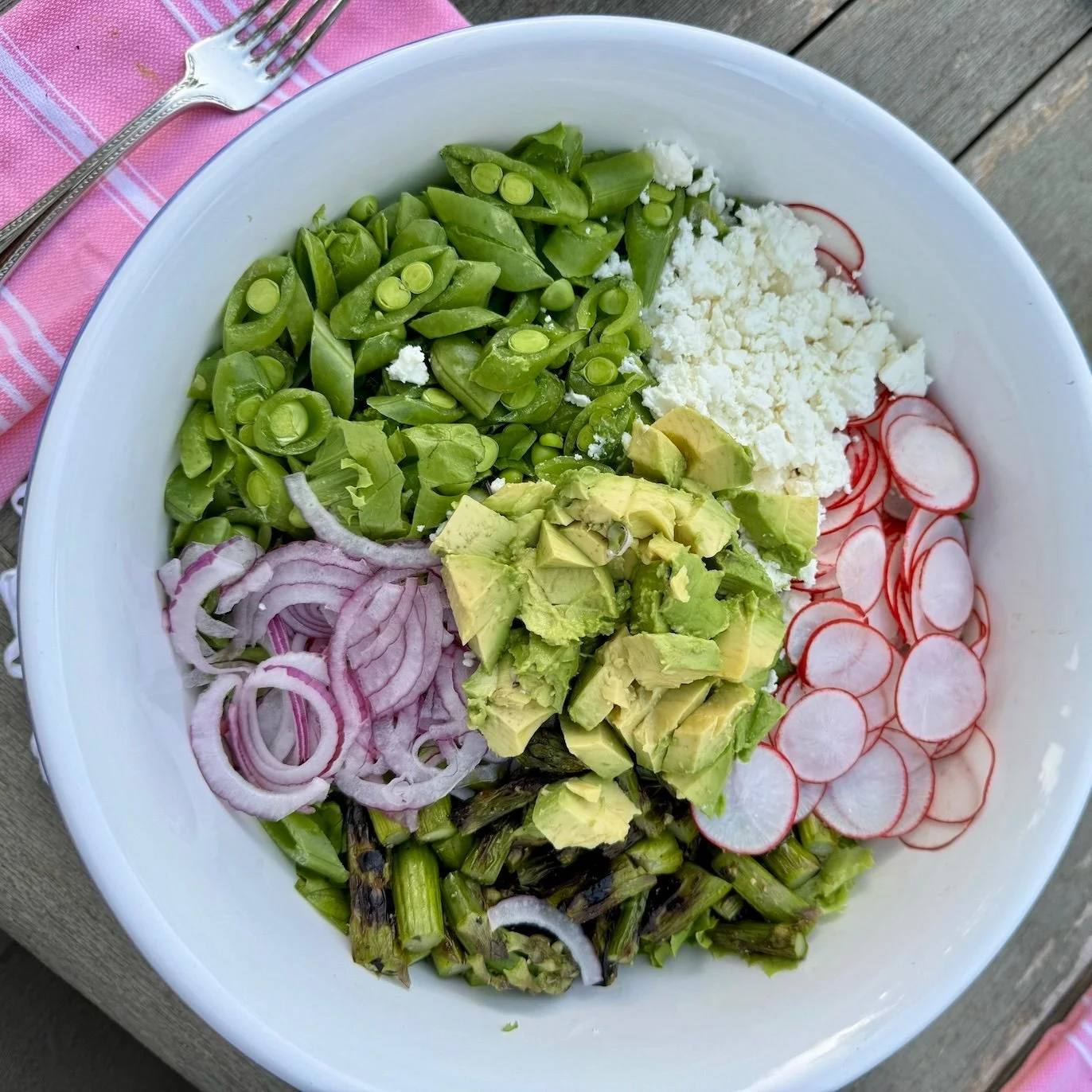 Spring asparagus, radish and pea salad 