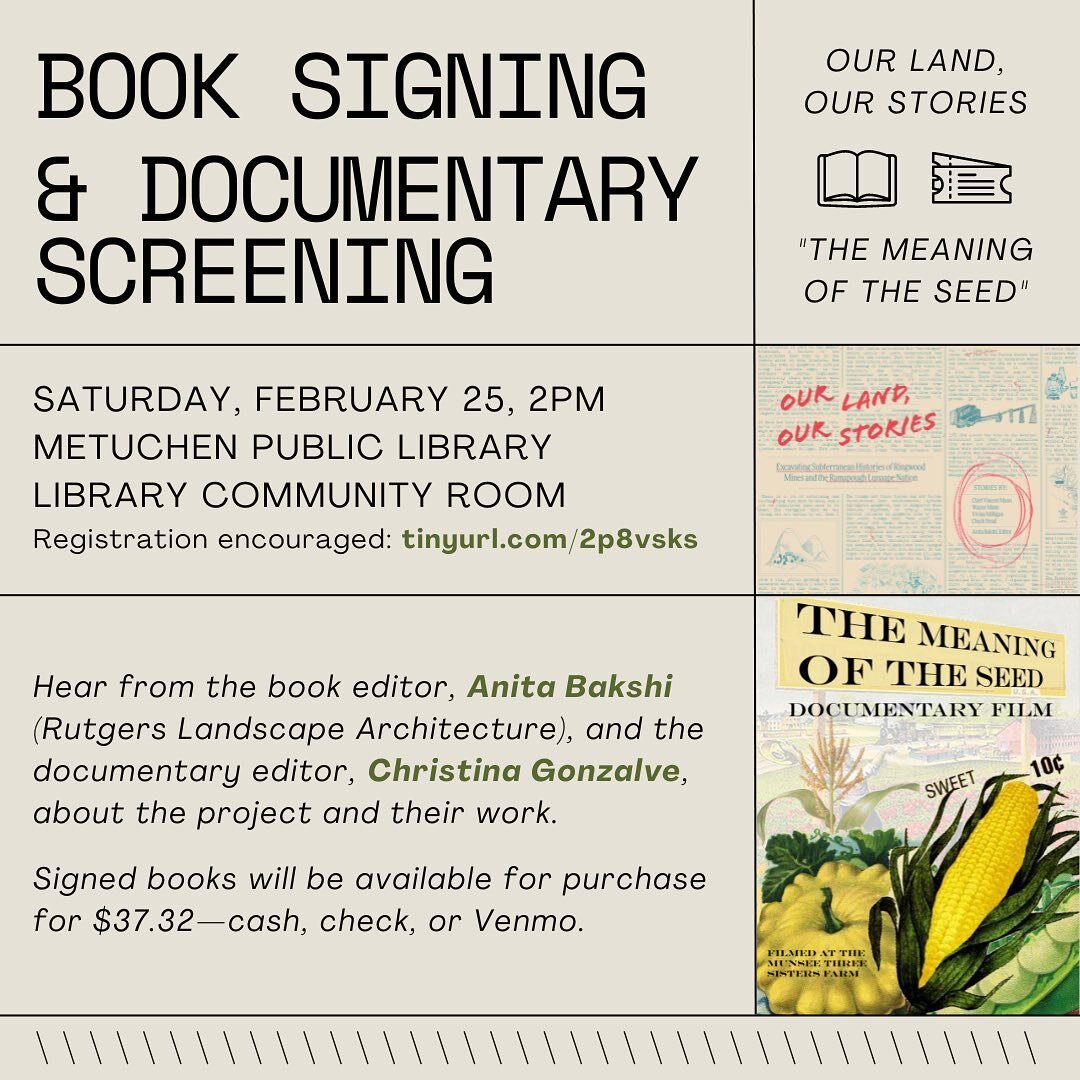 Join us at the Metuchen Public Library this weekend for a screening of Meaning of the Seed! Saturday Feb.25 at 2:00pm at 480 Middlesex Ave, Metuchen, NJ