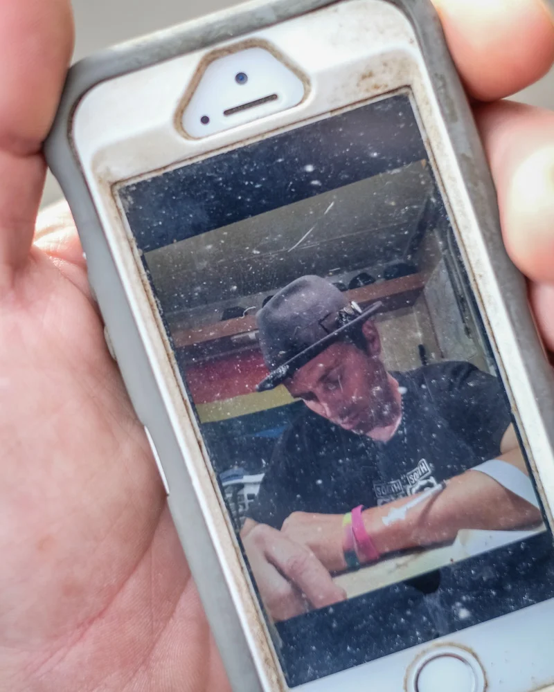 A photo that a friend of Corey's took after he shot up