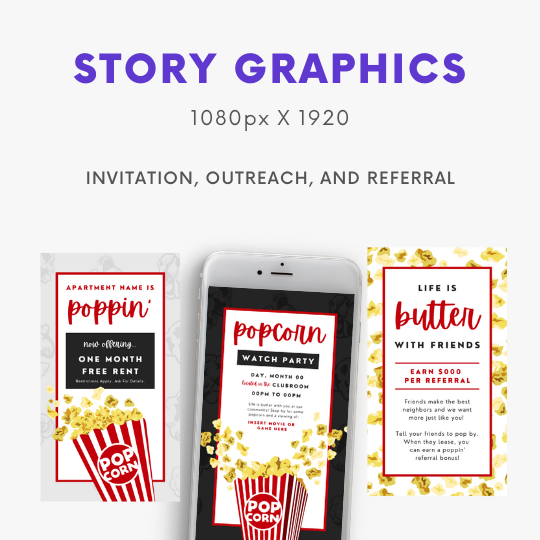 Popcorn Instagram Stories for Apartments