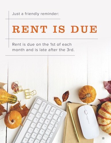 Rent is Due Sign