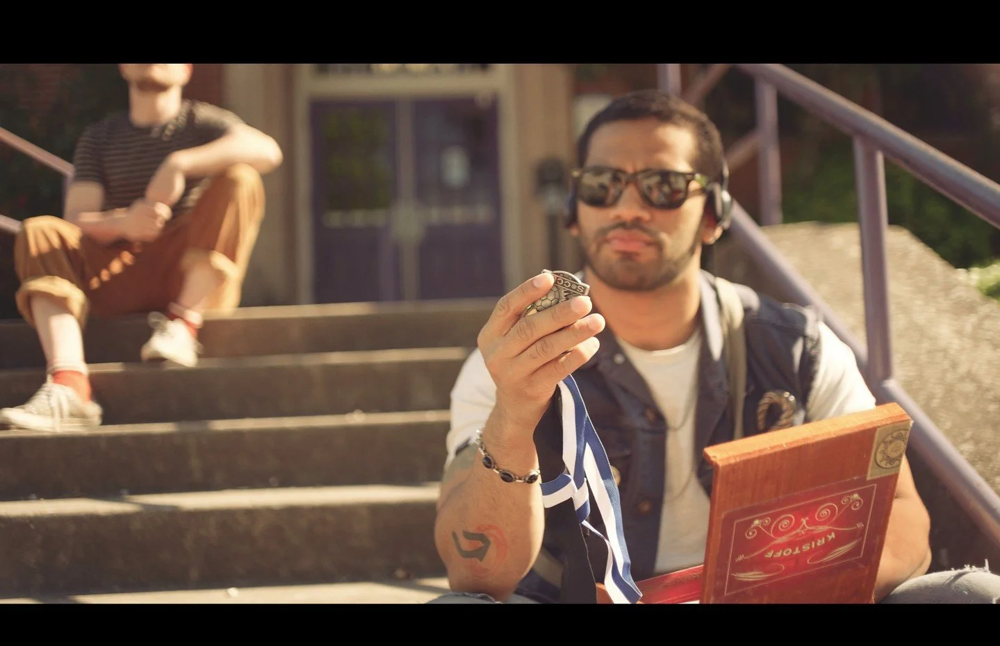 A still from our upcoming music video &quot;Julien&quot; - actors Billy Dunston &amp; Sean Perks visit some iconic Portland neighborhoods and locations. 

✨  Coming November 14th! ✨

🎞️ &quot;Julien&quot; (Official Music Video) by @purusa_band 

🎭 