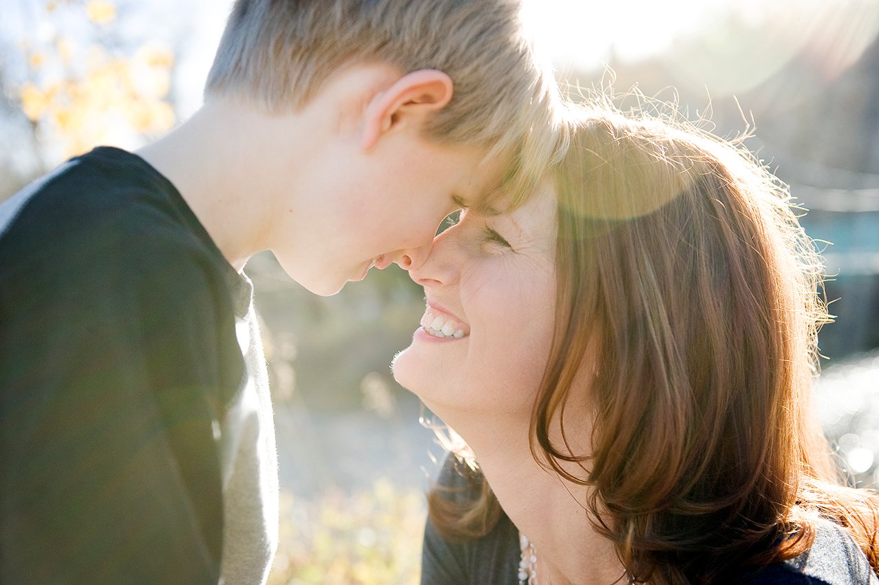 Mom and son share an eskimo kiss.jpg