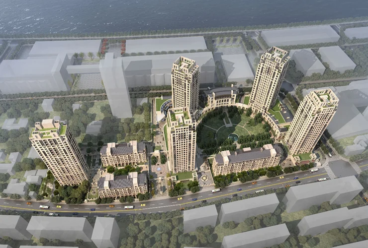 Emerald Riverside in Shanghai, China. Rendering courtesy of RAMSA