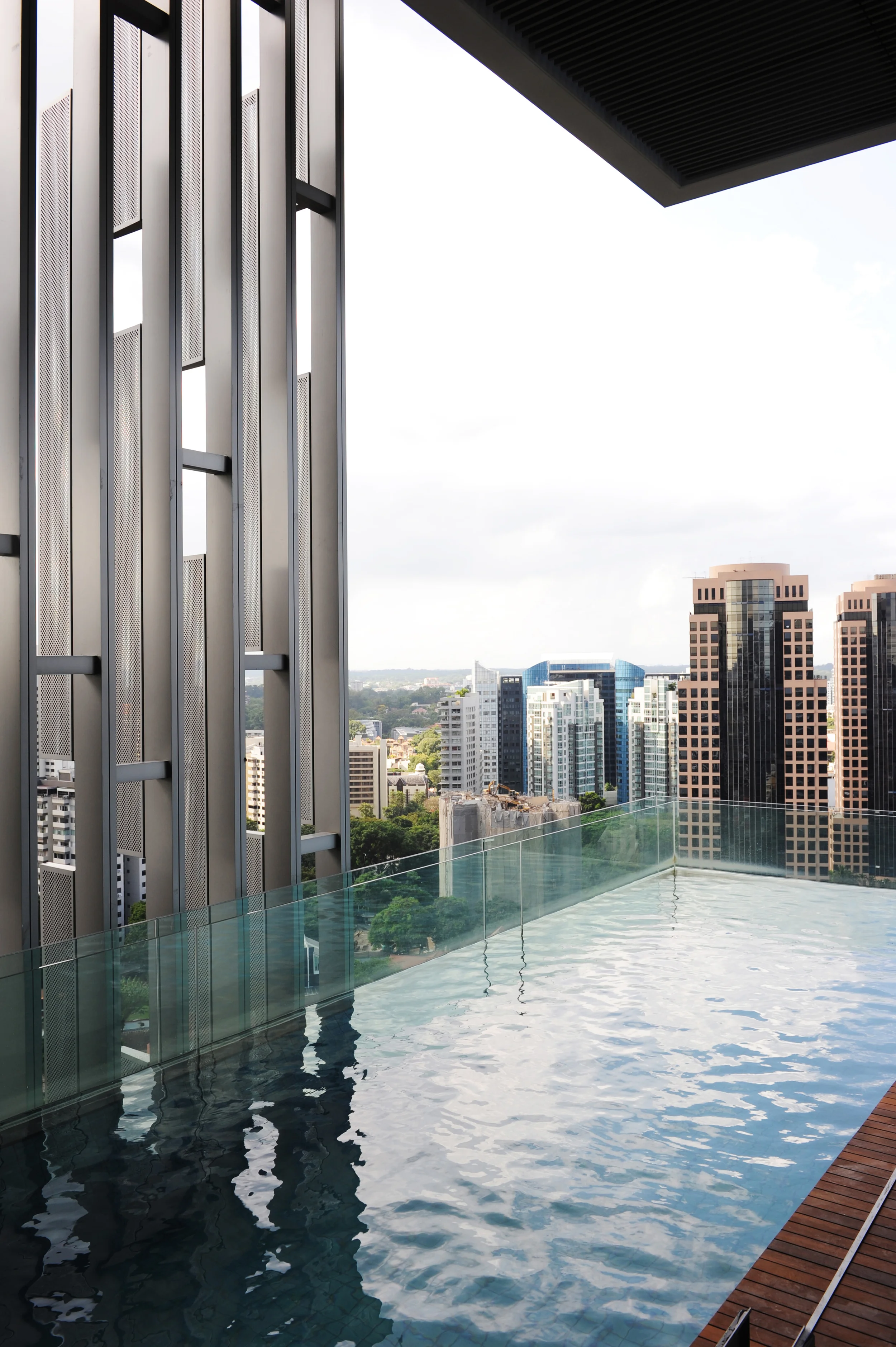 The Marq in Singapore features cantilevered 15-metre pools from the building's glass façade