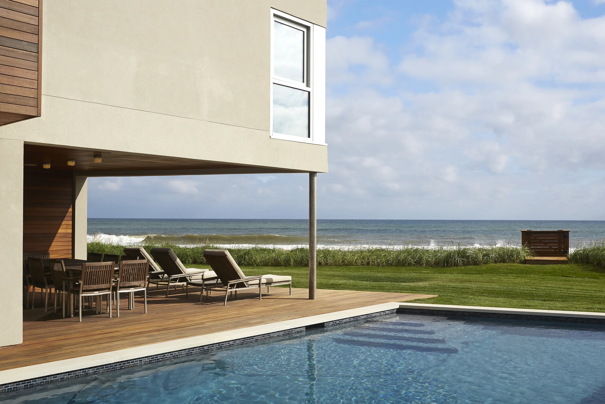Modern architecture suited to an exclusive lifestyle appeal to wealthy buyers, but location trumps everything, according to Vichinsky, who is listing this property, 719 Daniels Lane, in the Hamptons