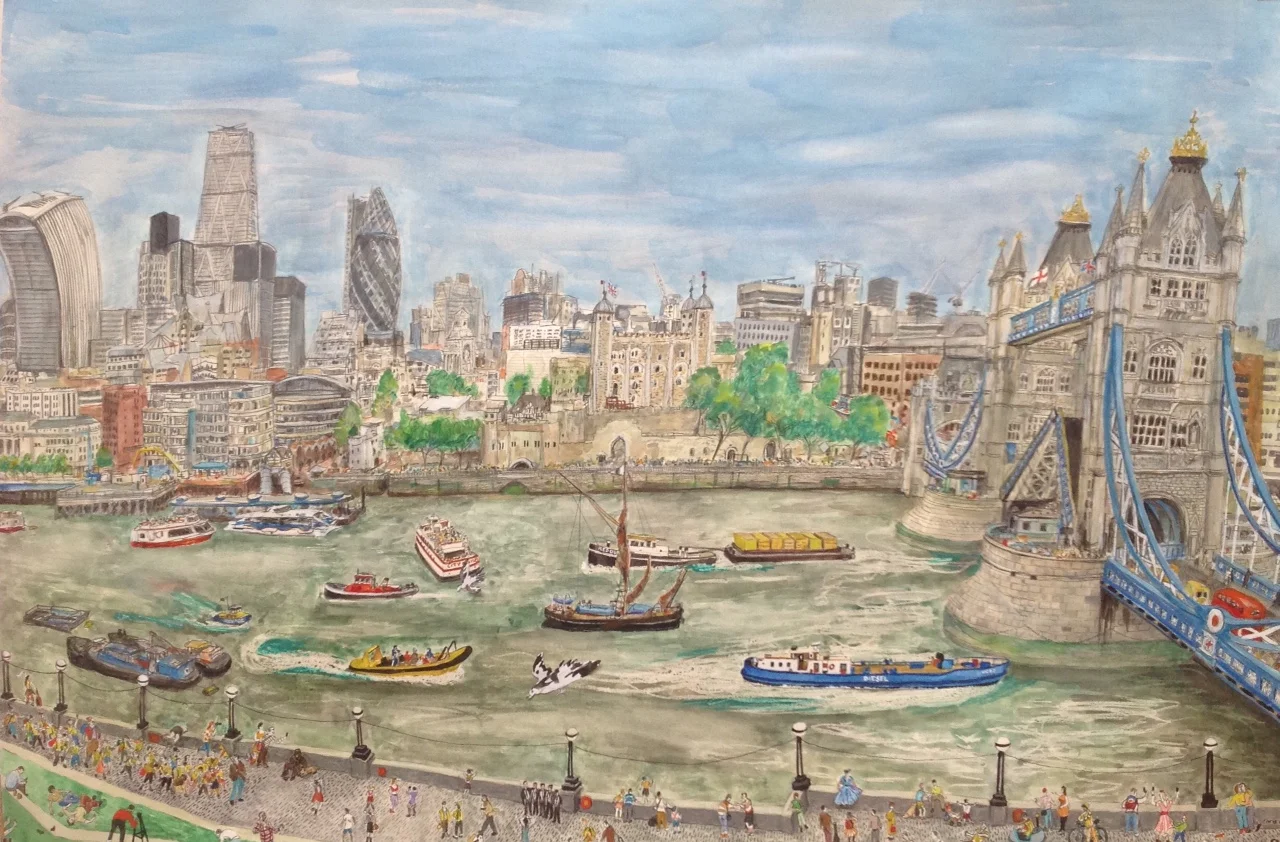 From the Talkie to Tower Bridge by English artist and printmaker Chris Orr