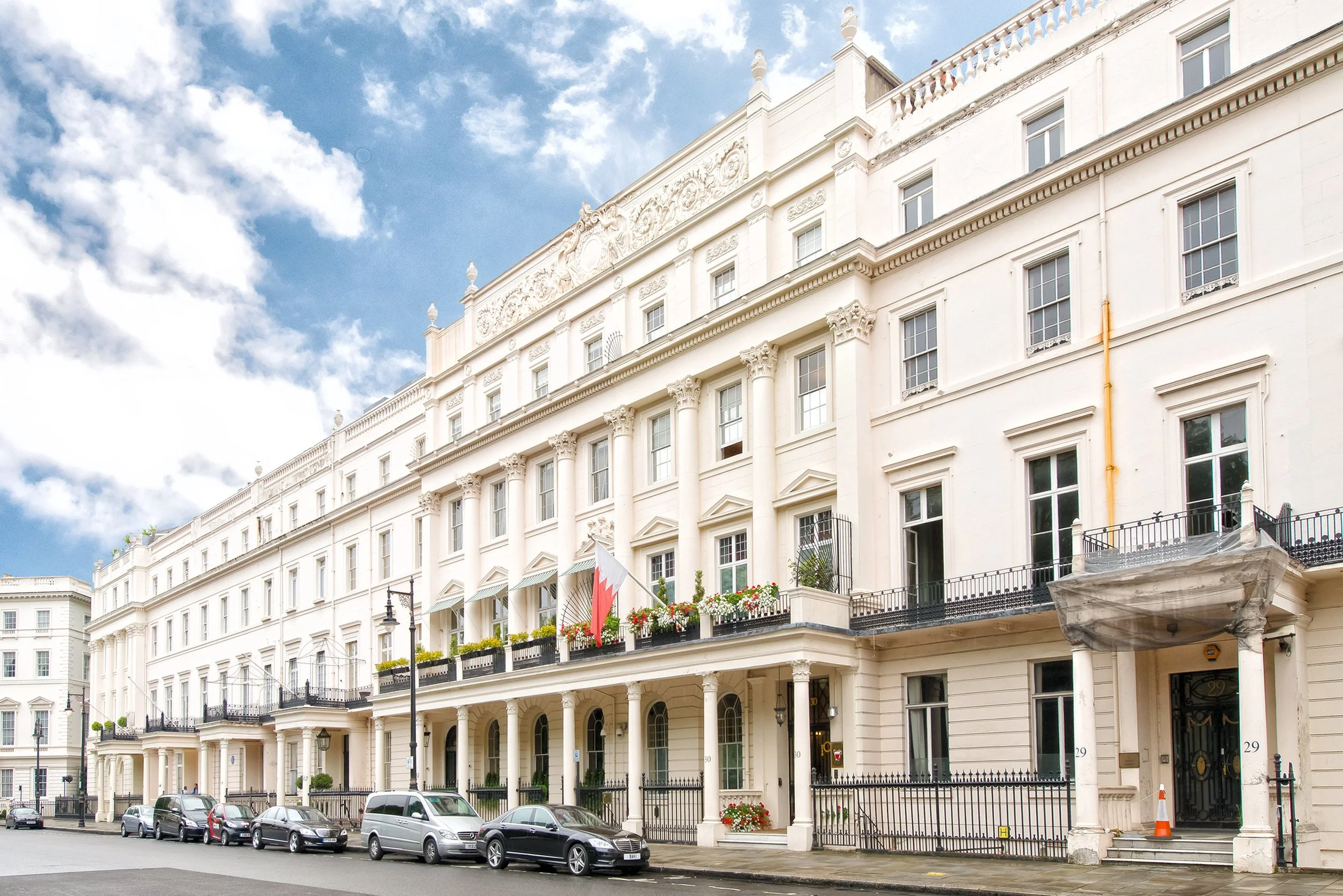 Belgrave Square in London's upscale Belgravia district