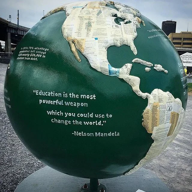 Education is a right, not a choice. #4billion4us @coolglobes  #Repost @kaitlyn2485
・・・
My favorite #education #canalside #buffalove #coolglobes #nelsonmandela #educationisthemostpowerfulweaponwhichyoucanusetochangetheworld