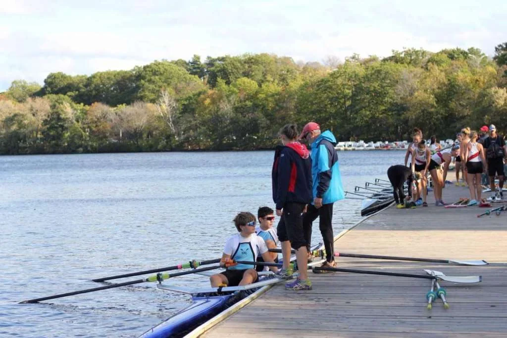 Quin Daly, 13, of Darien, became the youngest rower in the Head of the Charles Regatta doubles high school division on Oct.20.