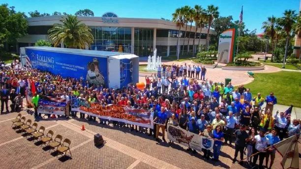 Rolling Remembrance, a partnership between PepsiCo and the Children of Fallen Patriots Foundation, had a ceremony in Bradenton, FL along the 8,000-mile cross-country relay to raise college scholarship funds for Gold Star children. (Children of Fallen Patriots Foundation)