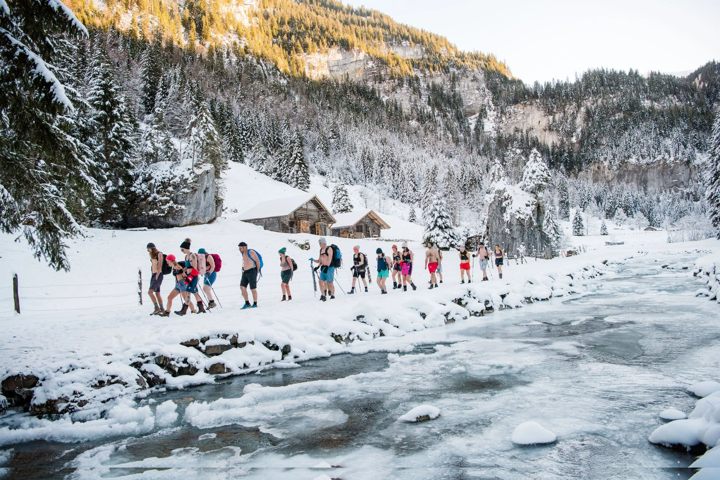 Kältewanderung - Wim Hof Methode - Schweibenalp, Schweiz