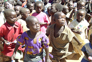 Children displaced the LRA in northern Uganda. Photograph by an employee of the United States Agency for International Development.