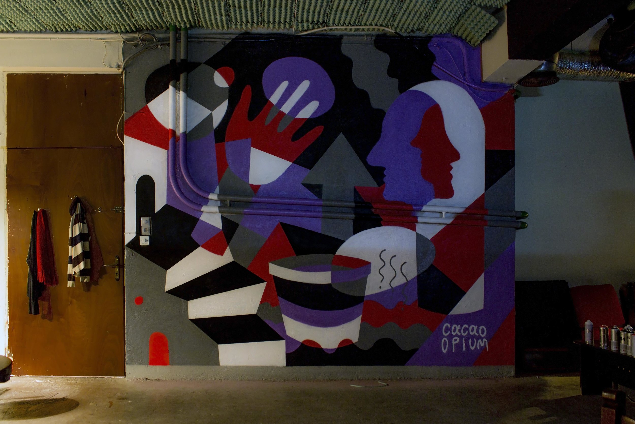 mural for the athens social space mperntes, collaboration with cacao rocks