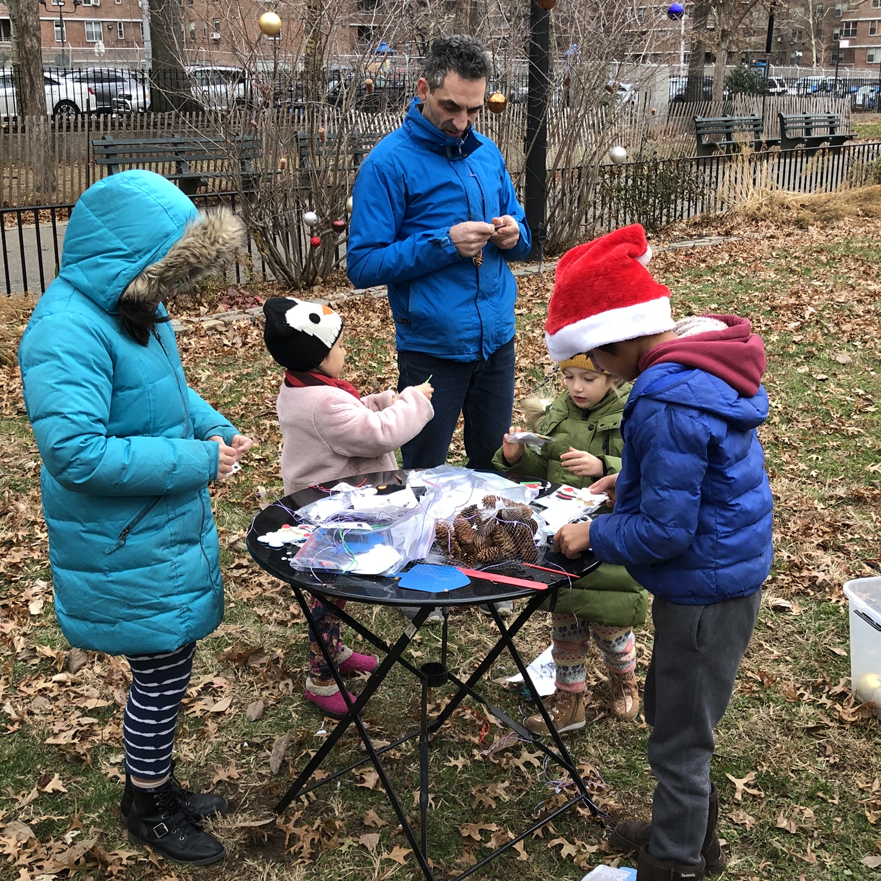 Decorating the park for the holidays