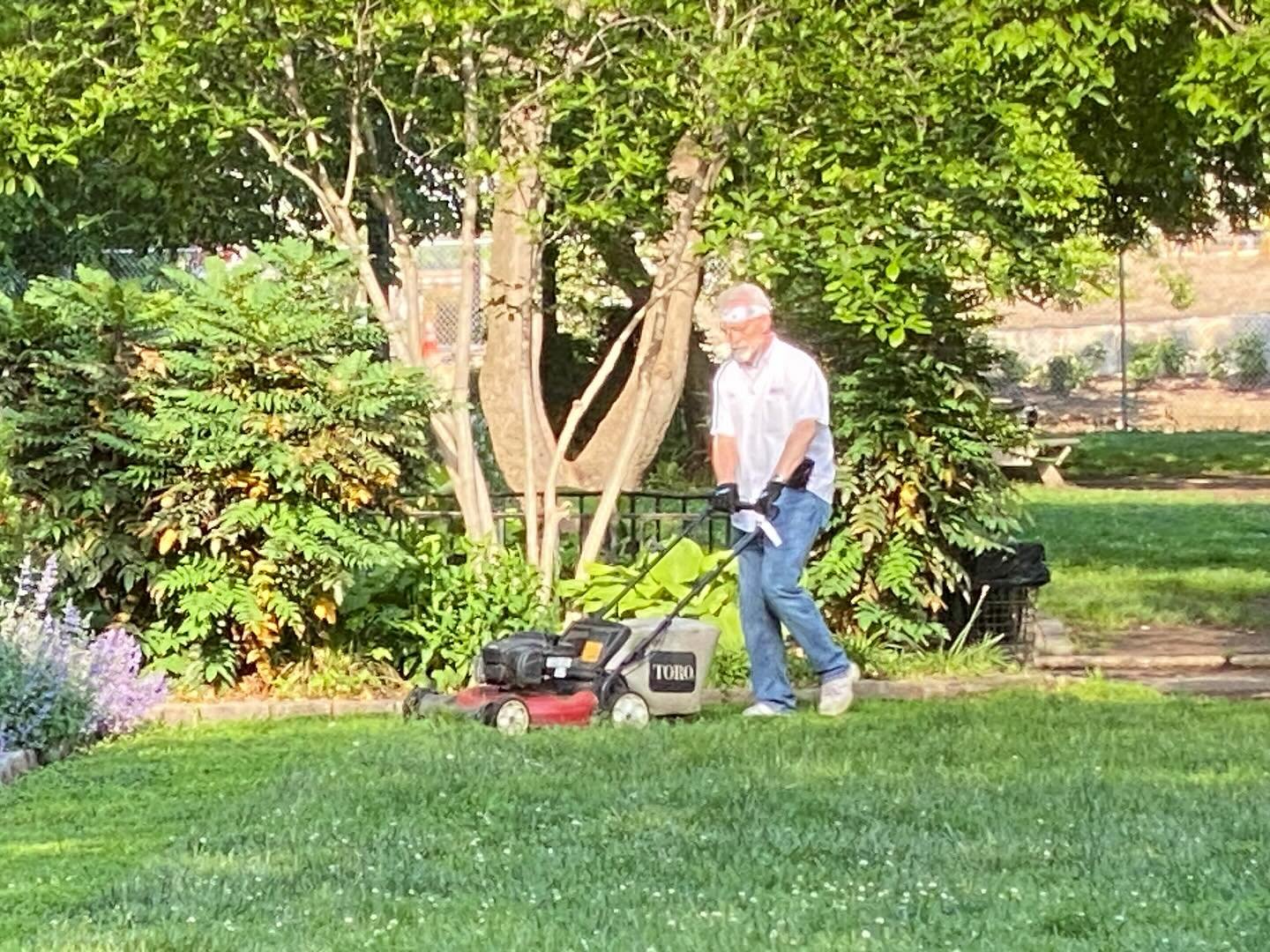 FoCHP board member Don is in his happy place - mowing the park lawns. @nycparks #lawnmowing #lawnmower #grass