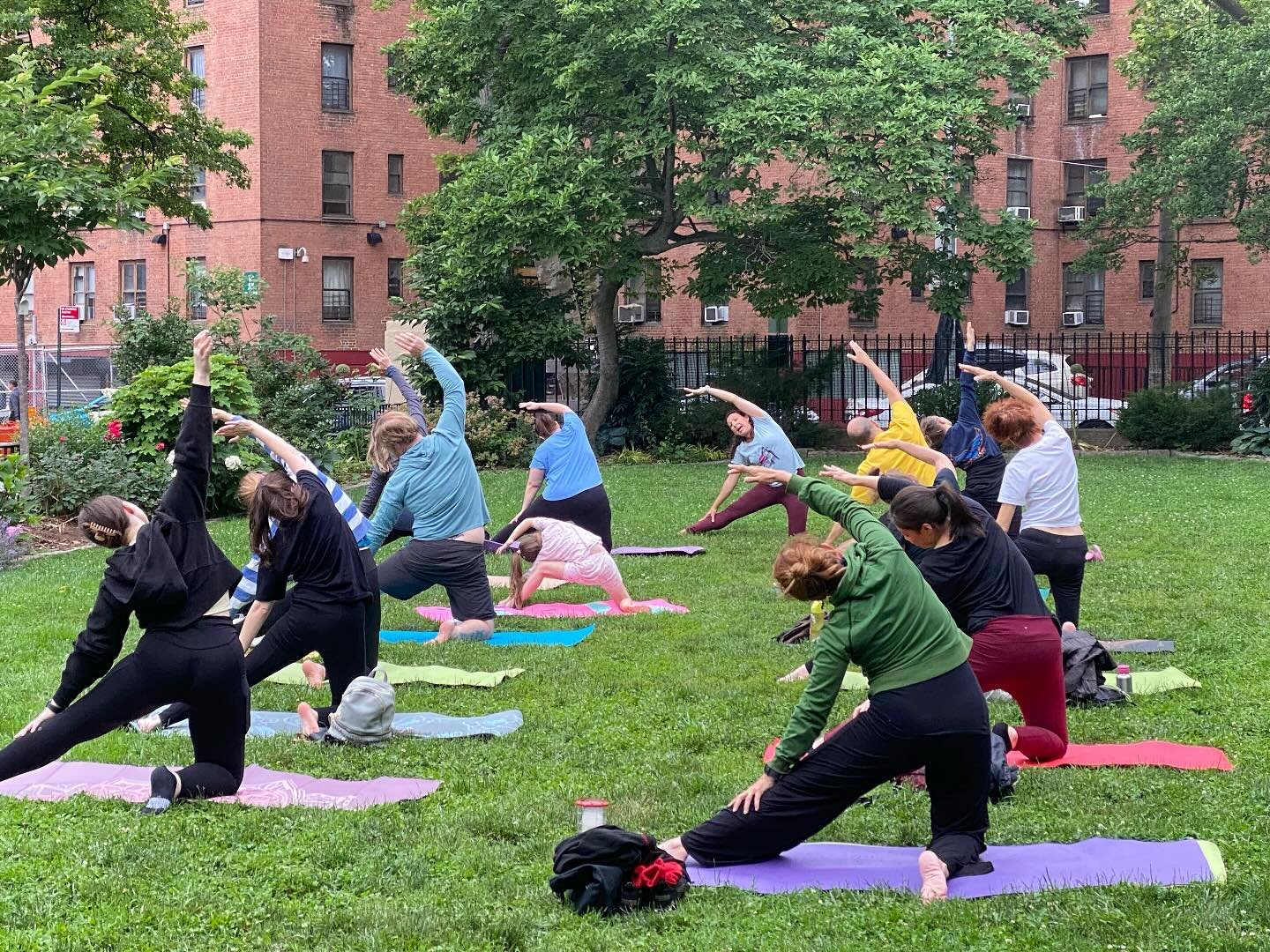 Sun salutations will bring on a whole new meaning tonight. Yoga class with @thatsledes will proceed as scheduled this evening but due to the heat it will be a lighter flow. We will have plenty of water on hand for hydration. #lowereastside #free #yog
