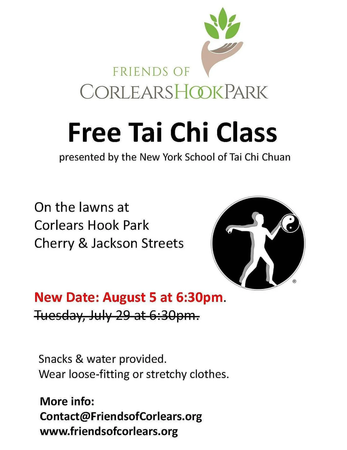 Join us for Tai Chi tonight at 630pm #taichi @nycparks #free