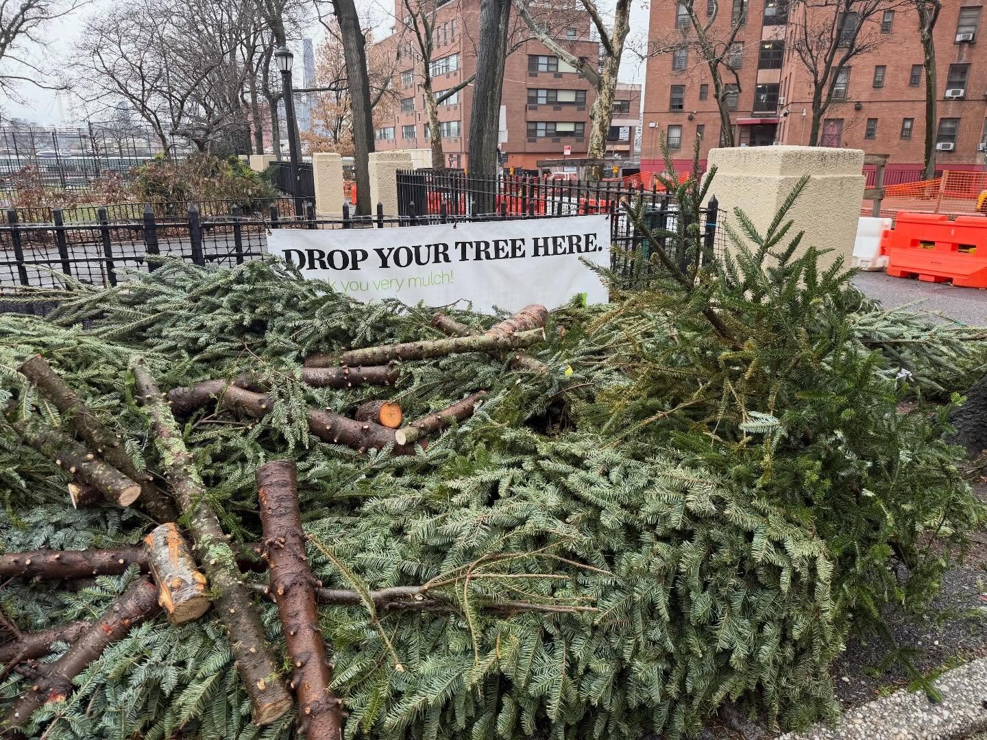 Reminder: Christmas trees can be dropped at Corlears for composting. They must be stripped of all decorations and lights. #mulchfest #mulch @nycparks #lowereastsidenyc
