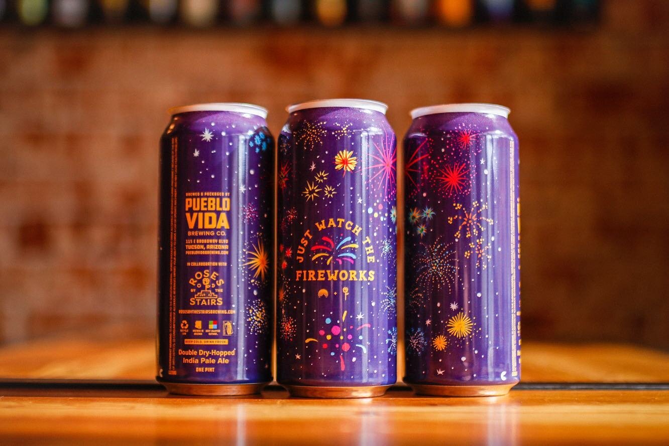 &ldquo;Just Watch The Fireworks&rdquo; is can # 213 for @pueblovida, and is a collab with Phoenix brewery @rosesbythestairsbrewing.  Since their brewery name is inspired by lyrics from their favorite band, I decided to name this beer after one of my 