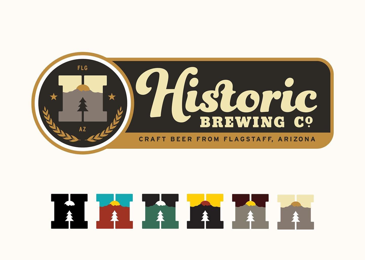 Last year we redesigned the brand identity system for my friends at @historicbrewingcompany up in Flagstaff and Williams, AZ. We kept the vintage Route66/railroad-inspired vibe (hello, &ldquo;historic&rdquo;) but brought some extra substance to the w