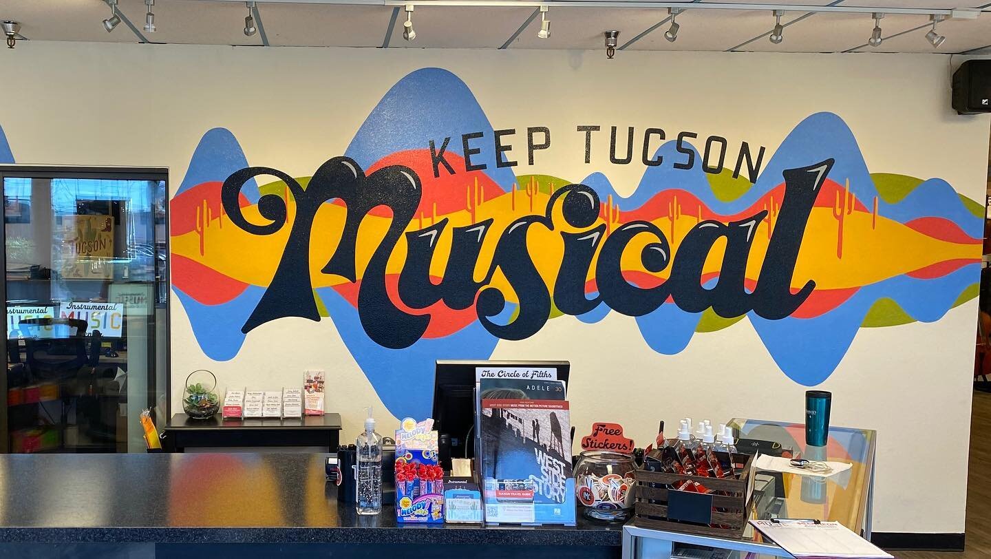 This mural for @instrumentalmusic was meticulously painted by the very talented @signsbykurt! Musical waveforms become a desert mountainscape. 

Thank you Leslie, Michael, Lucille and team for entrusting me with this piece!