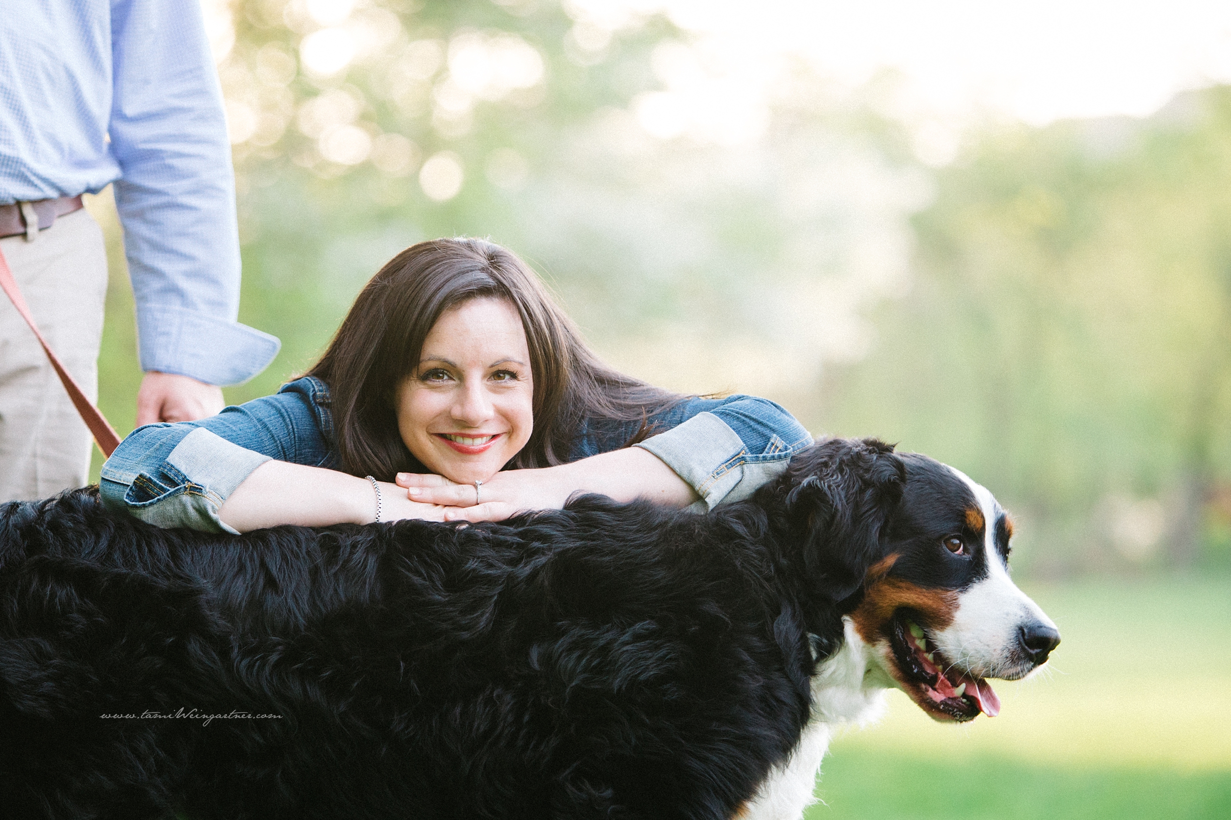 Happy engagement session with dog