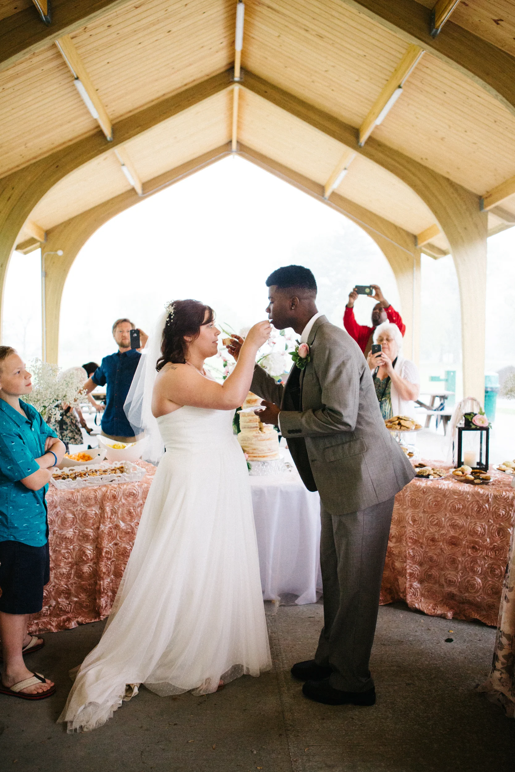 Picnic Wedding Cake Cutting