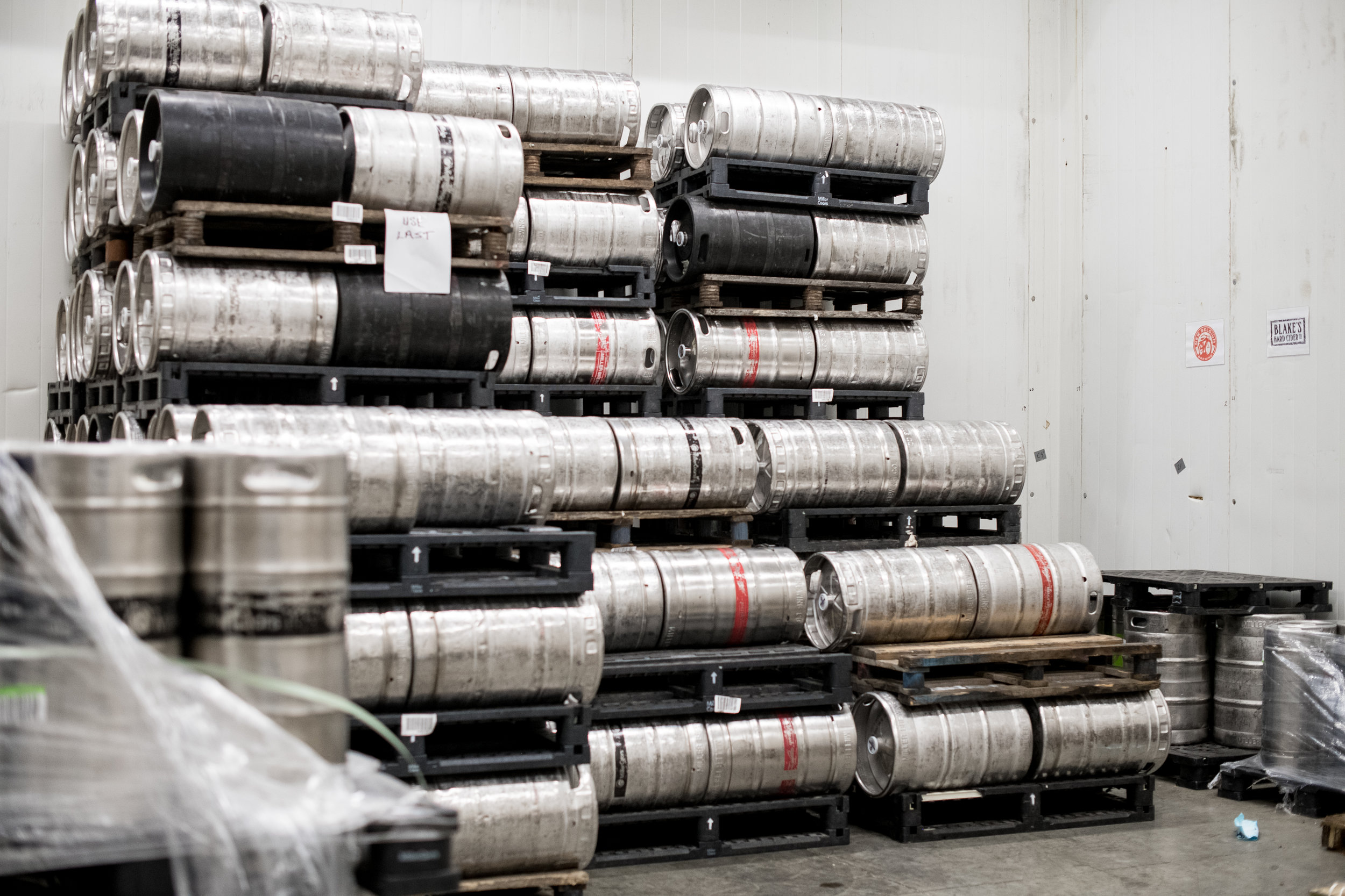 Kegs in warehouse