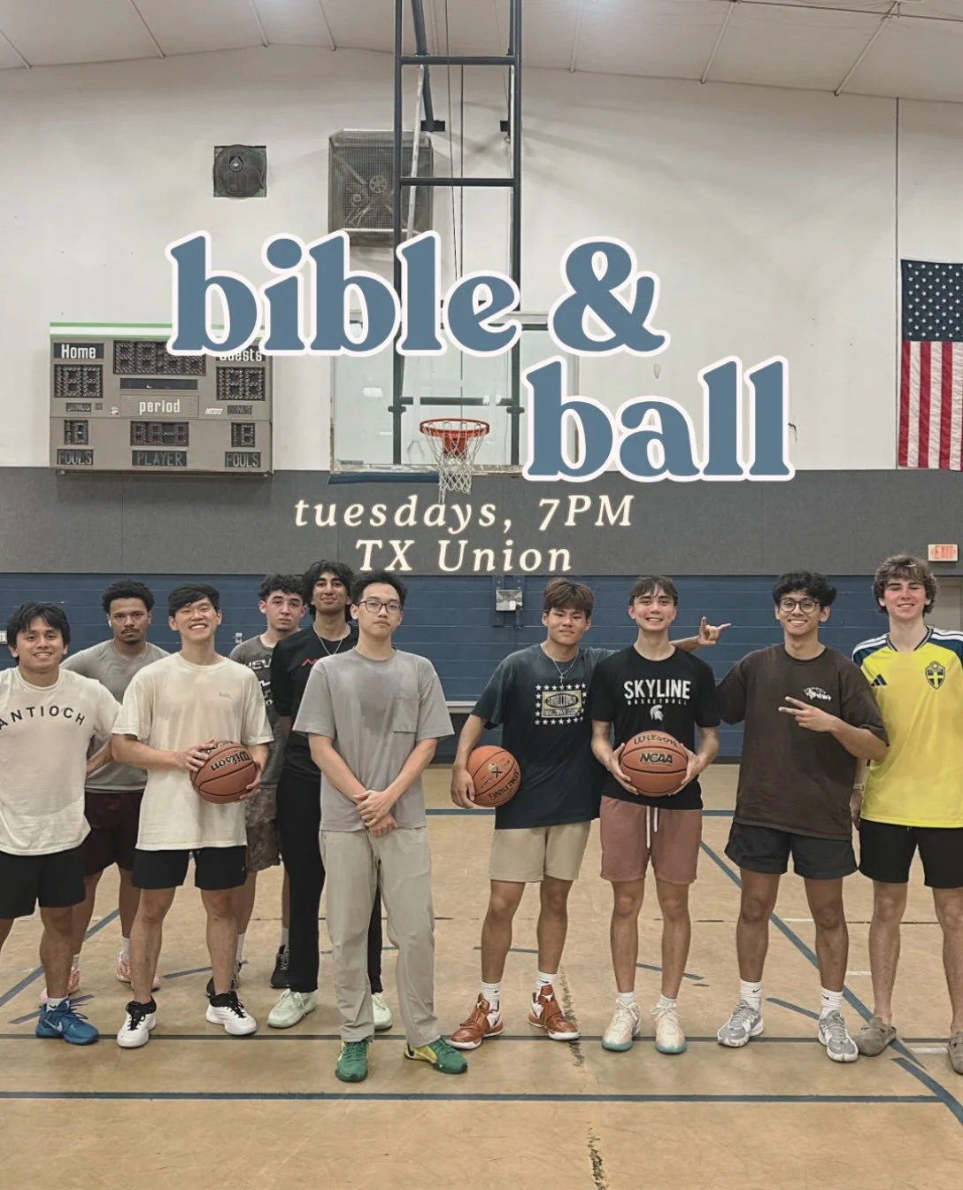 Bible &amp; Ball is BACK with BnB 2.0 🏀 Pull up to the TX Union on Tuesdays at 7PM for dinner, Bible study and well ball