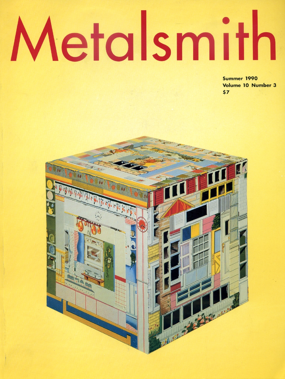Metalsmith Magazine cover featuring Patchwork Quilt, Small Pieces of Time. This magazine issue featured an article about the artwork by Harriete Estel Berman 
